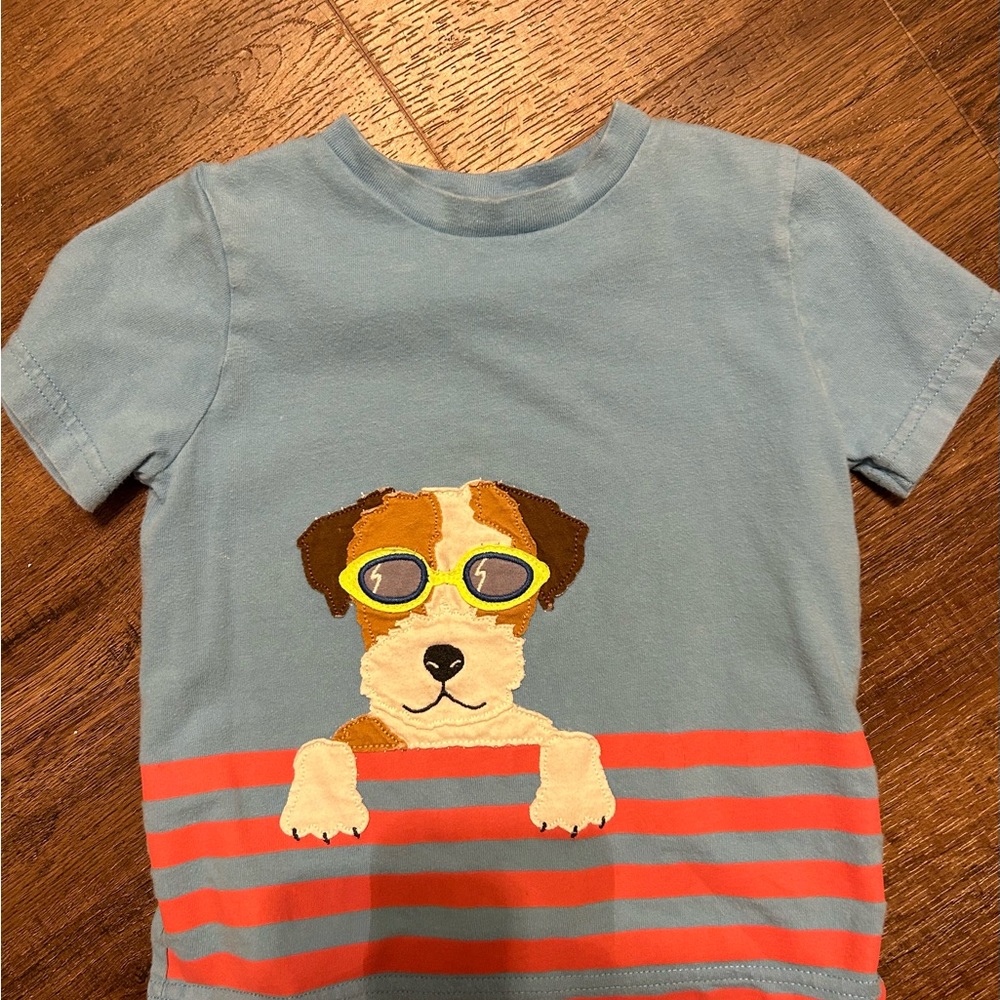 Mini Boden dog appliqué tee (size 2-3 years)